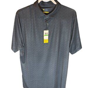 Jack Nicklaus Mens Golf Shirt Enhanced Stretch UPF Navy Blue Pattern - Size L